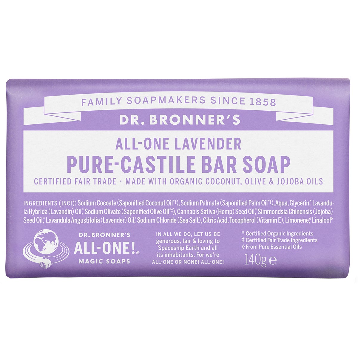 Dr. Bronner's Magic Soaps All-One Hemp Lavender 140 g