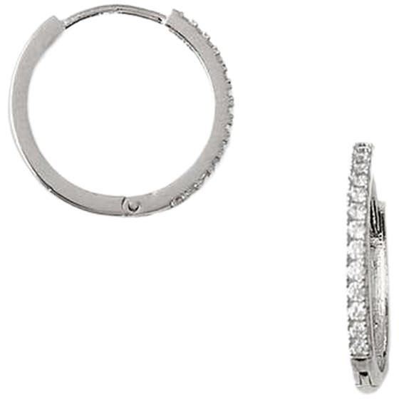Pave Huggie Hoops 17mm Earrings