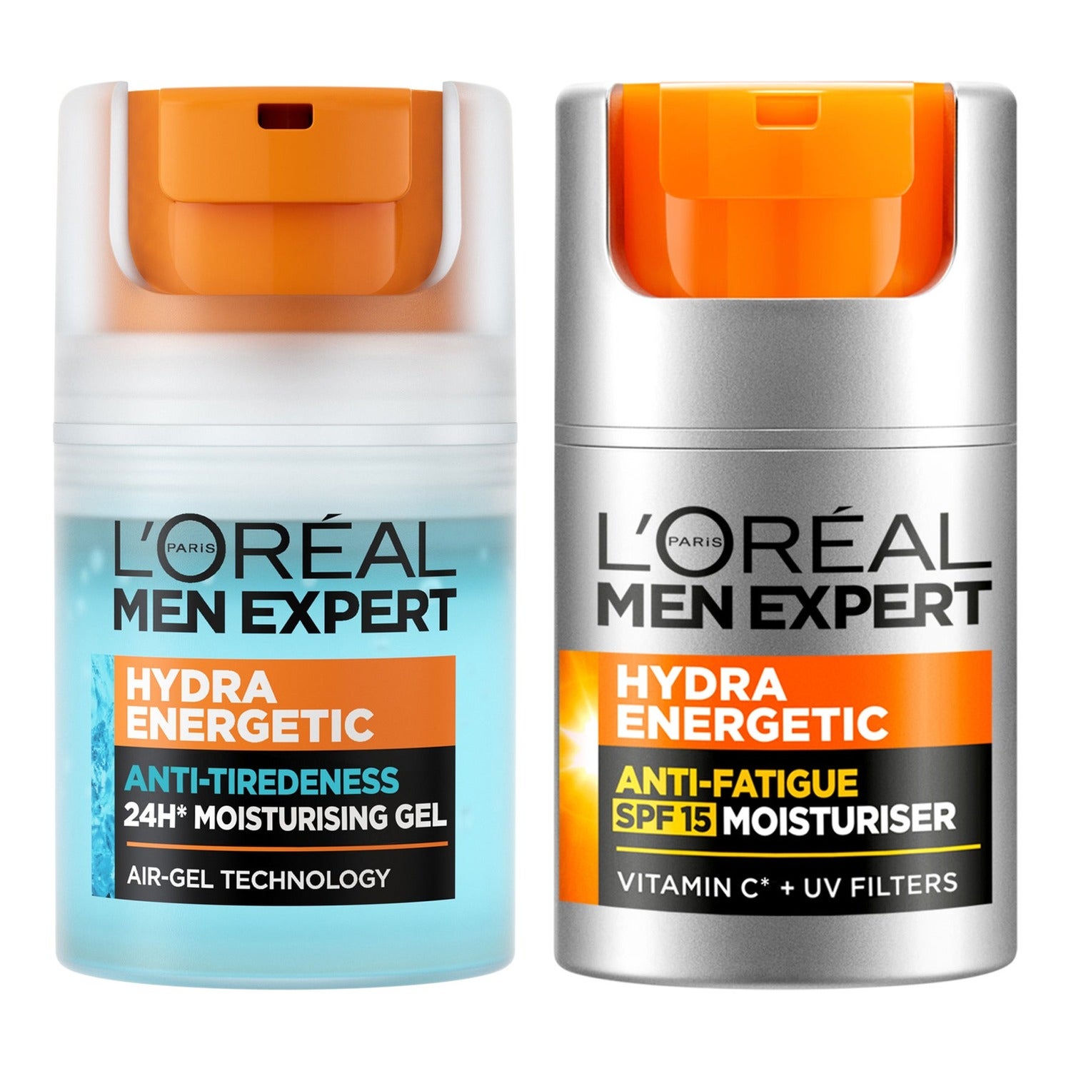 L'Oréal Paris Men's Hydration & Energy Starter Set Quenching Gel 50 ml & Anti-Fatigue Moisturizer 50 ml - 100 ml billede