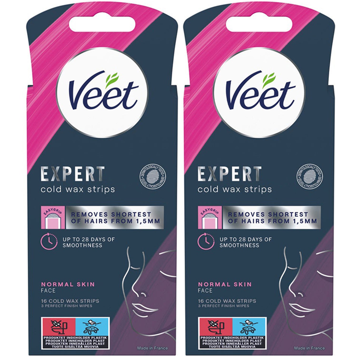 Produktfoto för Veet Cold Wax Strips Face 20Pcs - pcs 20