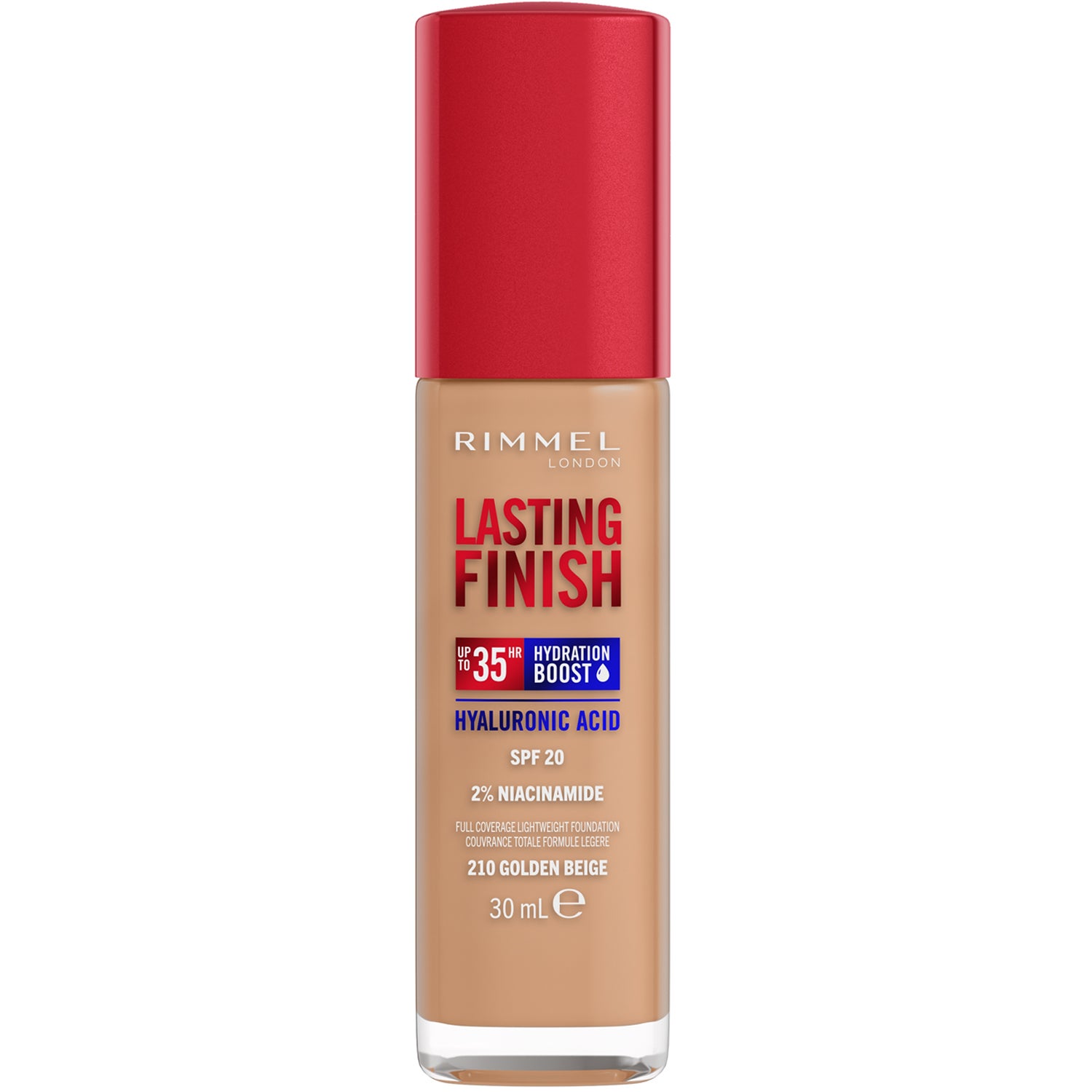 Rimmel London Clean Lasting Finish Foundation 210 Golden Beige - 30 ml billede
