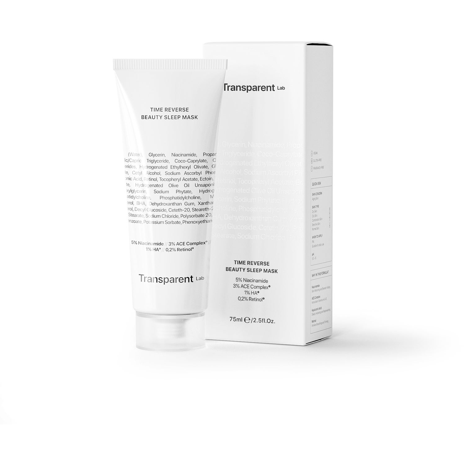 Niche Beauty Lab Transparent Lab Time Reverse Beauty Sleep Mask - 75 ml