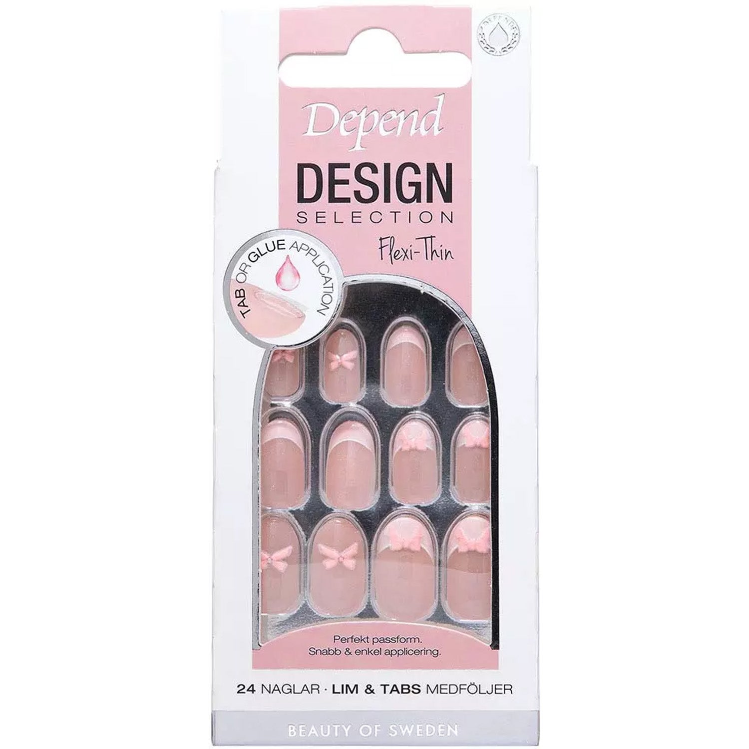 Depend Design Selection Pink Bow Oval nord - 24 pcs billede