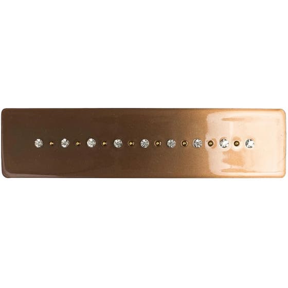 Crystal Hairclip Large Cognac