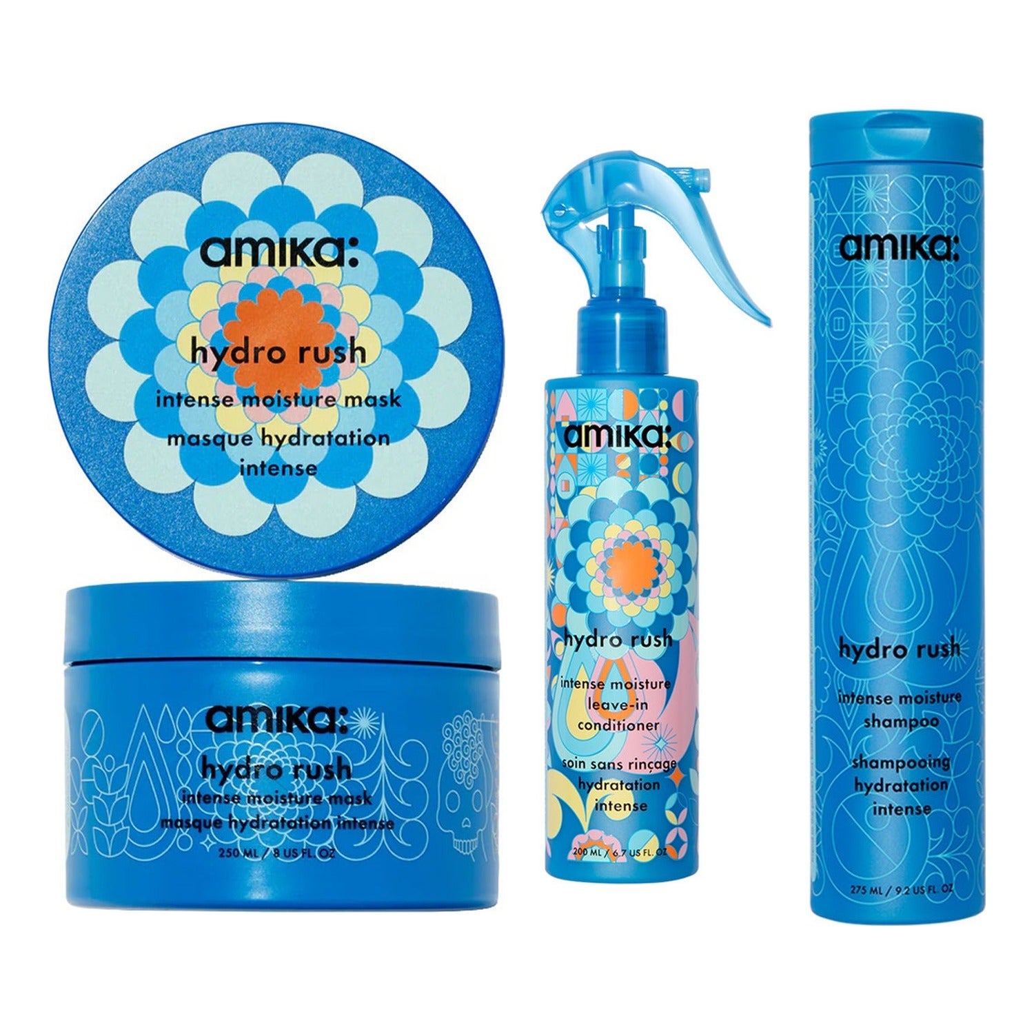 Amika Hydro Rush Trio Shampoo, Conditioner & Mask