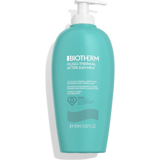 Biotherm Oligo-Thermal After-Sun Milk 400 ml beroligende fuktighetskrem i lysegrønn flaske med pumpe