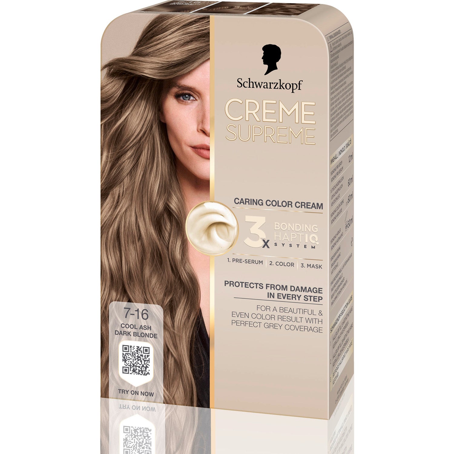 Schwarzkopf Creme Supreme 7-16 Cool Ash Dark Blonde - 1 pcs billede