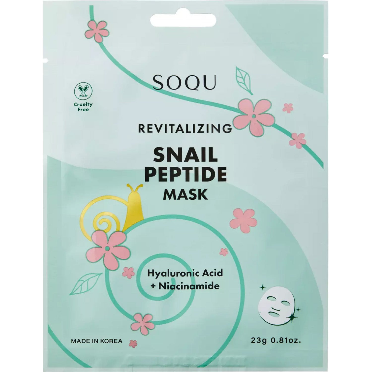 SOQU Snail Peptide Sheet Mask 1 pcs