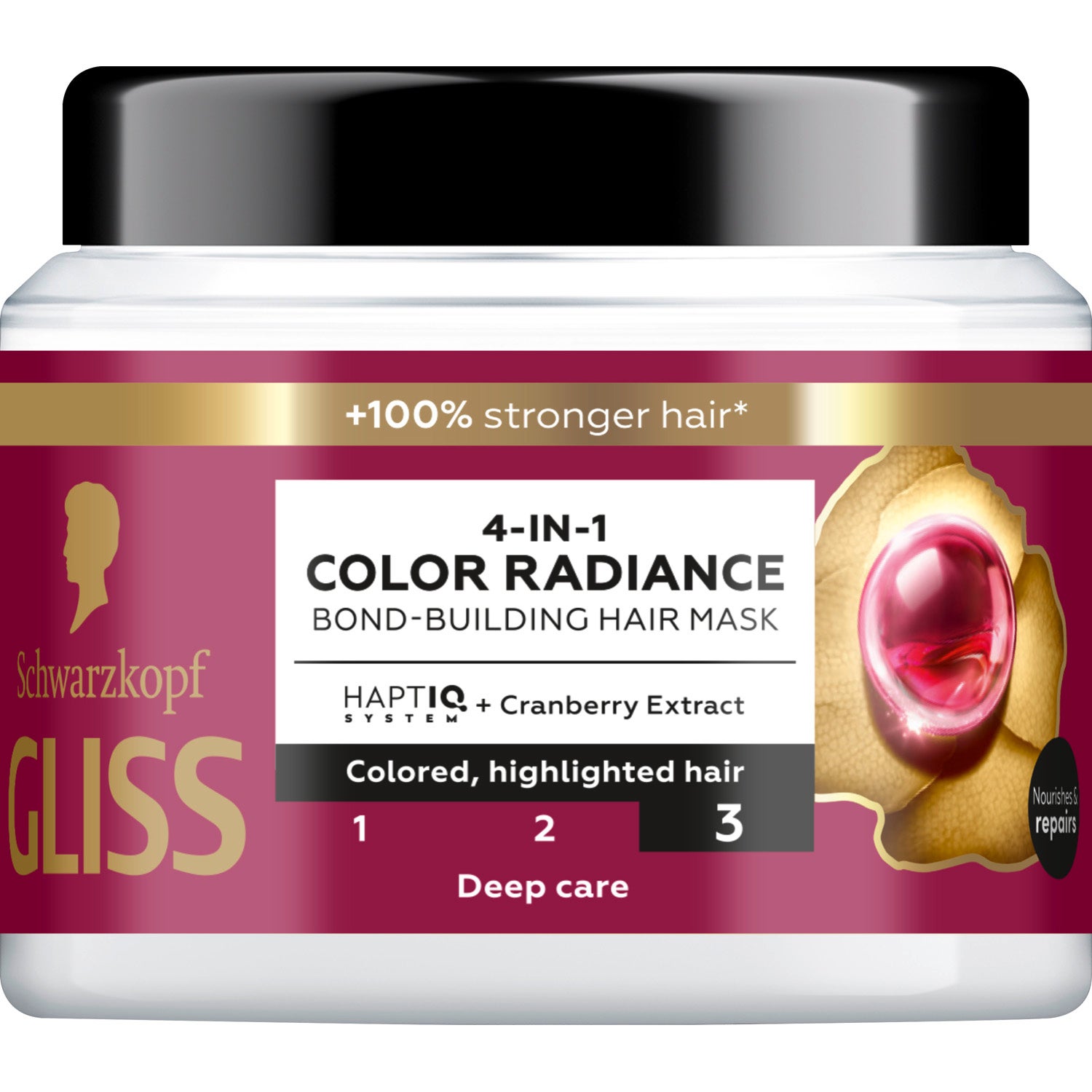 Schwarzkopf Gliss 4-In-1 Color Radiance Bond-Building Hair Mask 400 ml billede