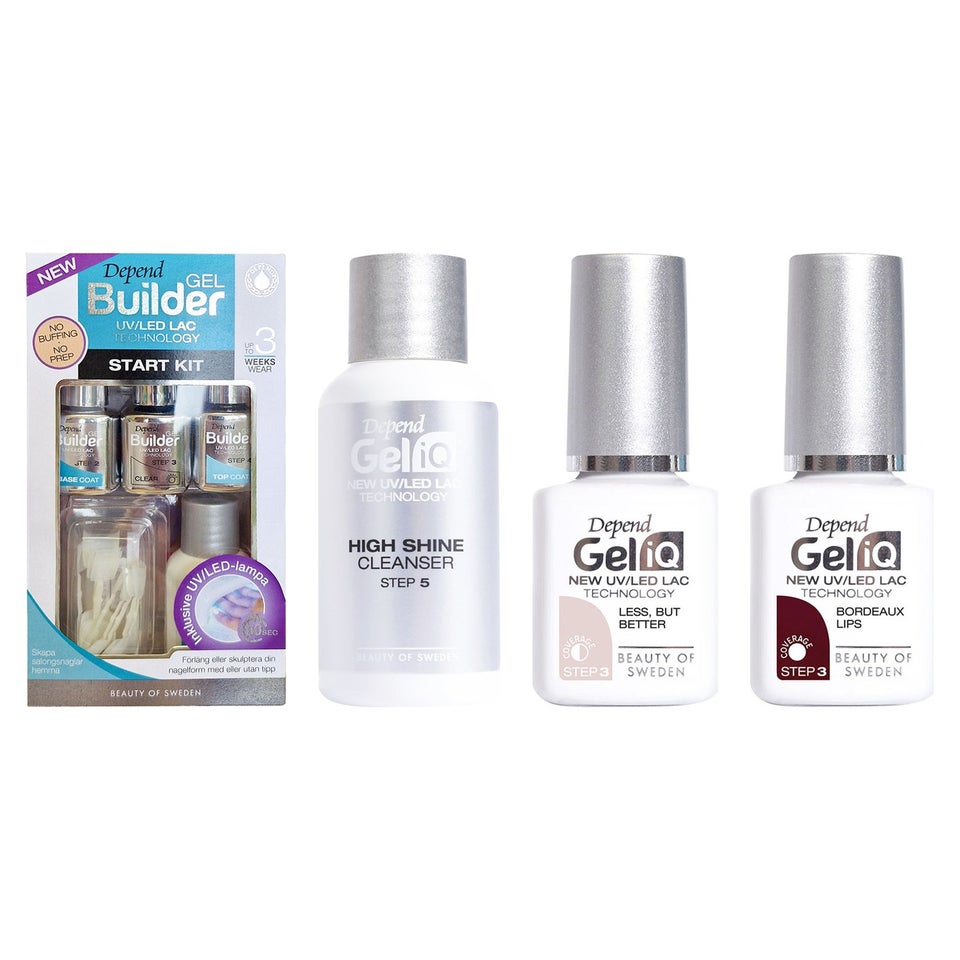 Gel Manicure Essentials Set Starter Kit, High Shine Cleaner 35ml & 2 Polishes