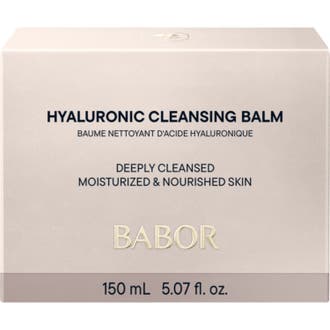Babor Hyaluronic Cleansing Balm 150 ml fugtgivende ansigtsrens i en hvid krukke med sort tekst