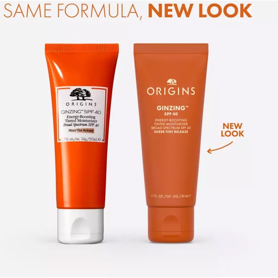 Origins GinZing SPF40 Energy-Boosting Tinted Moisturizer 50 ml fugtgivende solcreme med cremet beige tekstur og små korn