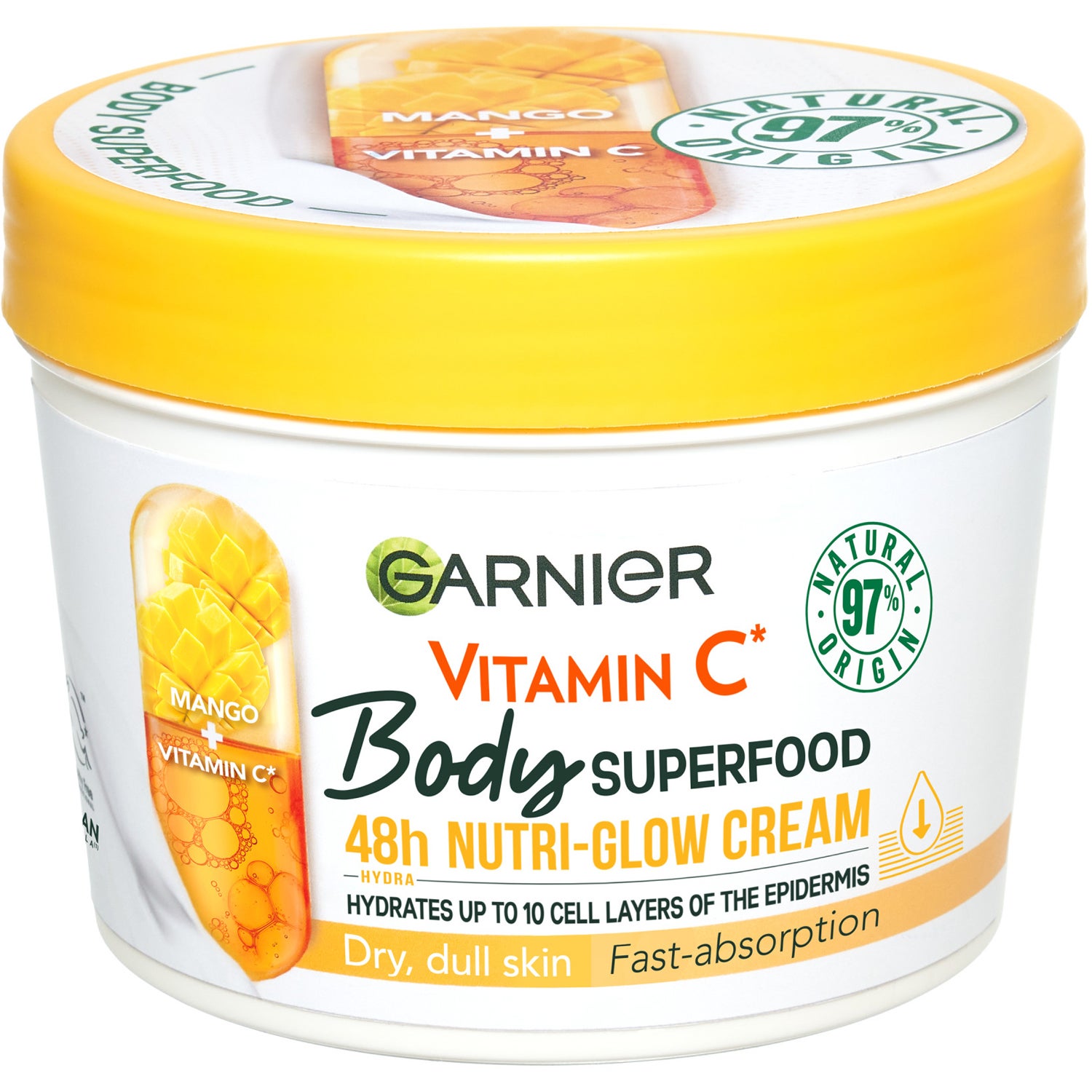 Garnier Body Superfood C-vitamin* & Mango Kroppskräm 48H Nutri-Glow Cream 380 ml