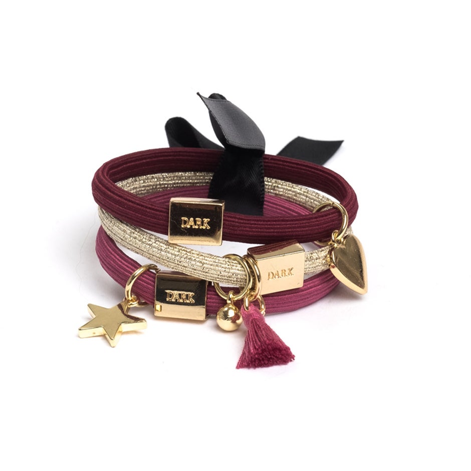 Dark Hair Ties 3 Pk Charm Combo Berries