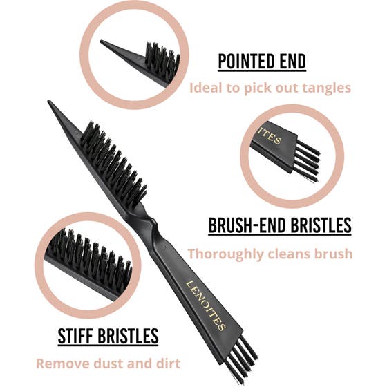 Wild Boar Hair Brush with Cleaning Tool