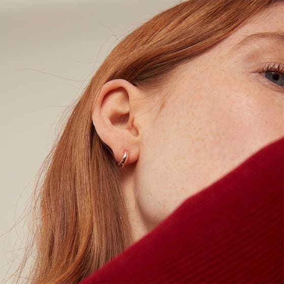 Mini Domed Huggie Hoops Earrings