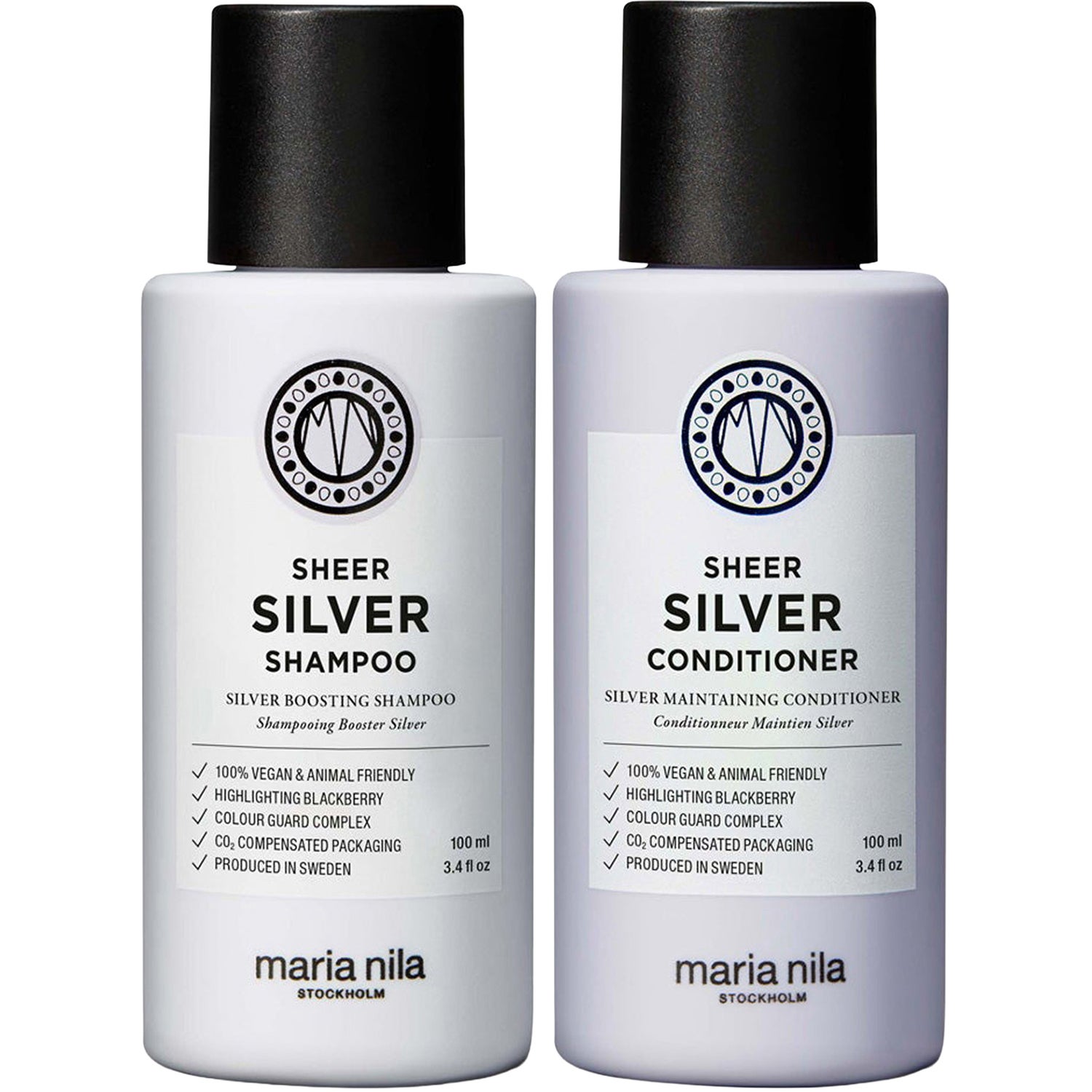 Maria Nila Sheer Silver Duo Shampoo 100ml, Conditioner 100ml - 200 ml