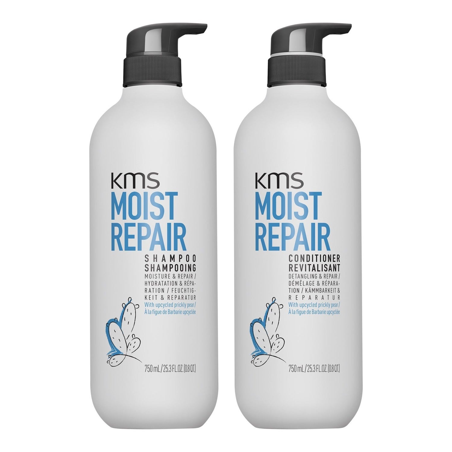 KMS Moist Repair Set Shampoo 300 ml + Conditioner 250 ml - 1500 ml