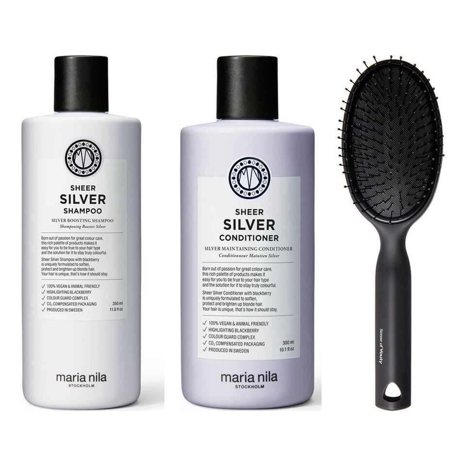 Silver Blonde Care Set Shampoo 350 ml & Conditioner 300 ml & Brush