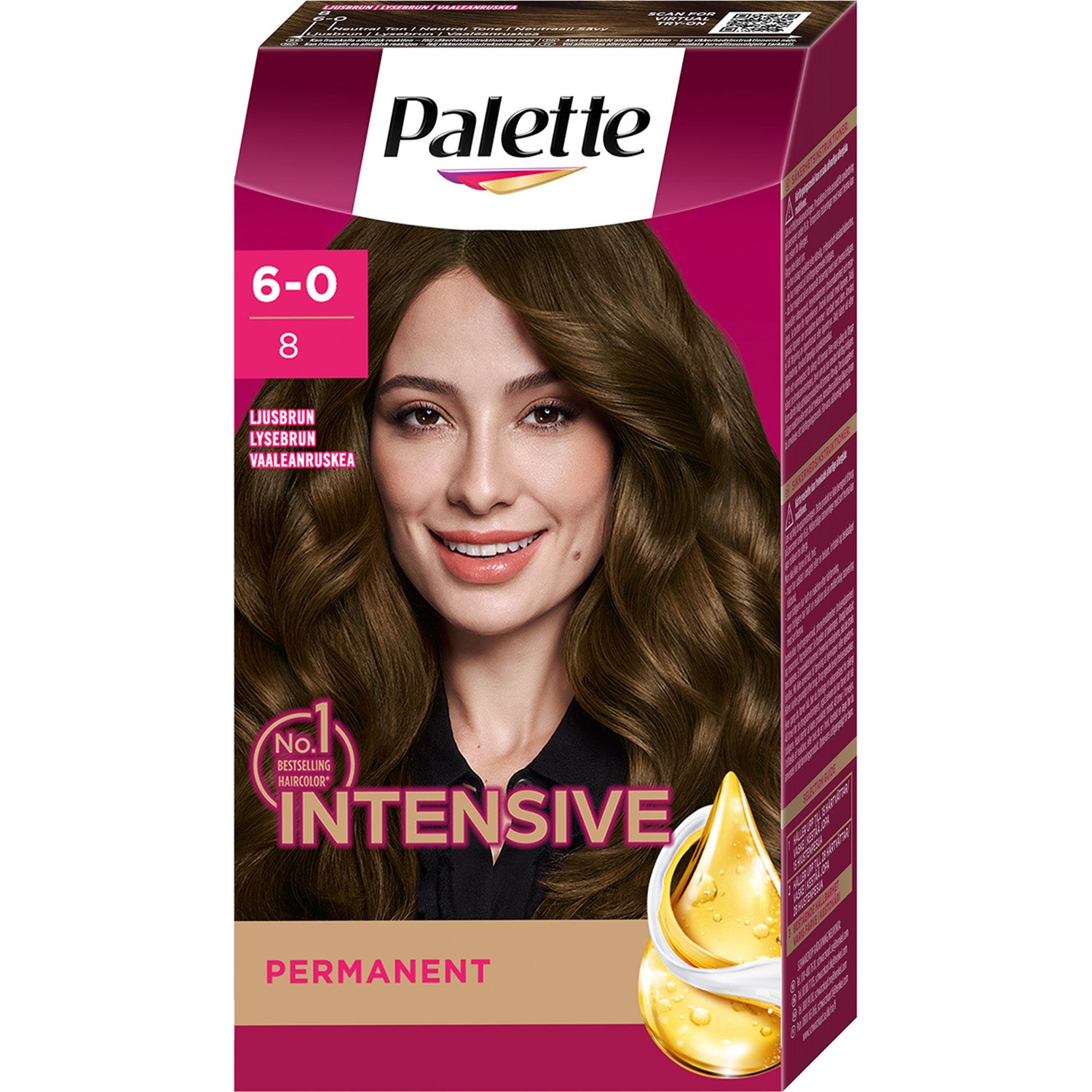 PALETTE Hair Colour 4 in 1 No. 8 Light Brown - 1 pcs
