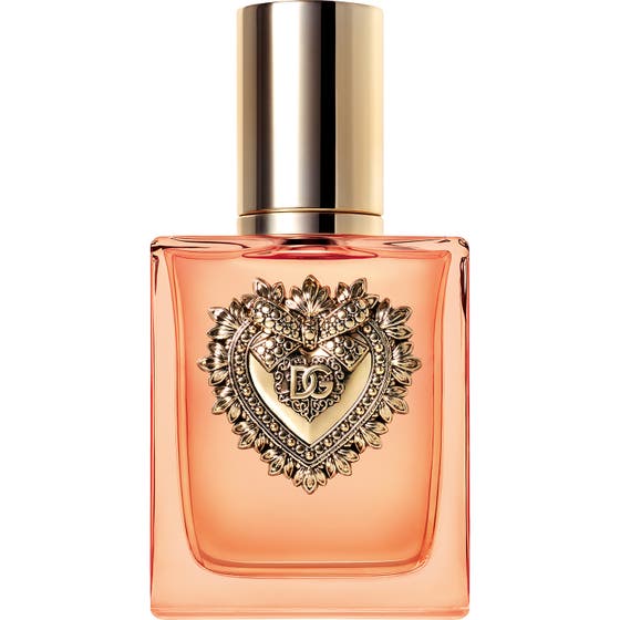 Dolce & Gabbana Devotion Intense Eau de Parfum 50 ml dameparfume i glasflakon med gylden væske og hjerteemblem