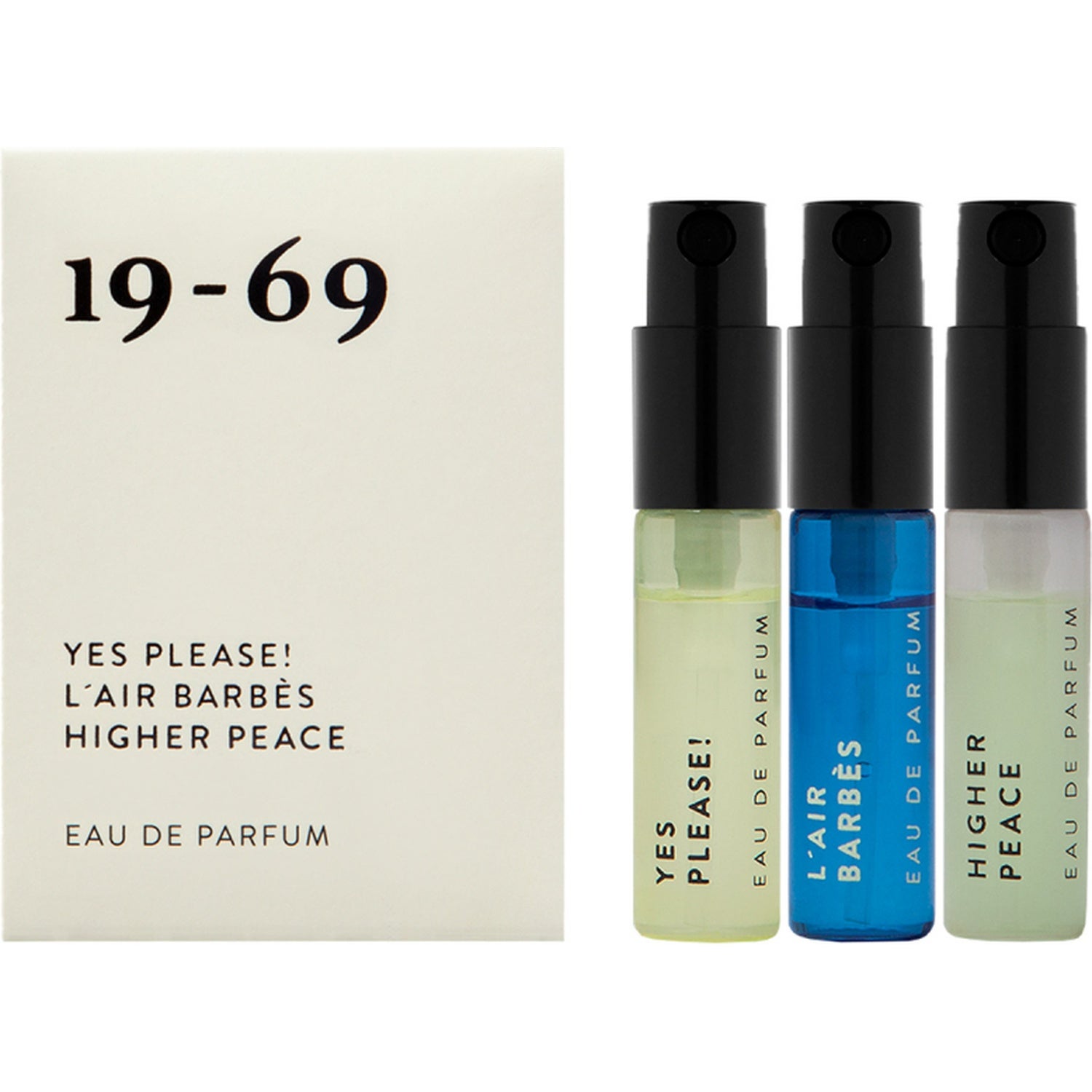 19-69 The Collection Two Eau De Parfum (3 References) Higher Peace, L'Air Barbès, Yes Please! - 3 x 2,5 ml
