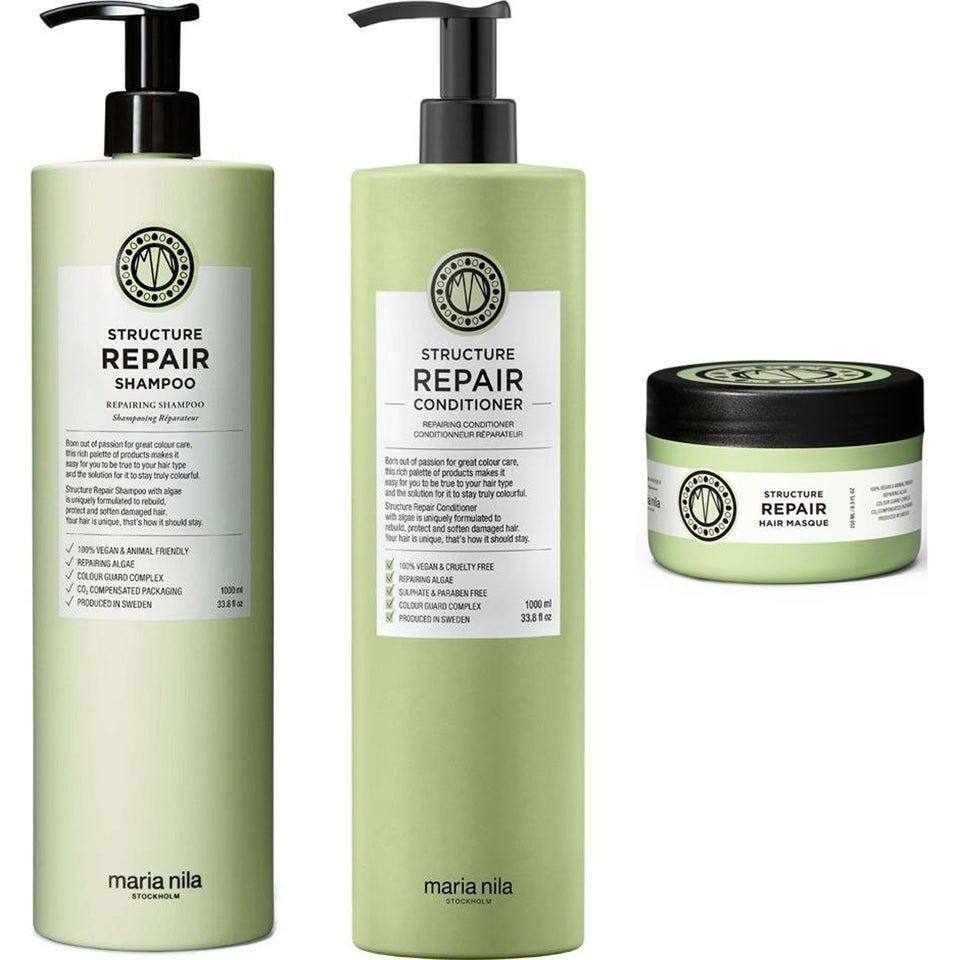 Structure Repair Trio Shampoo 1000ml, Conditioner 1000ml, Masque