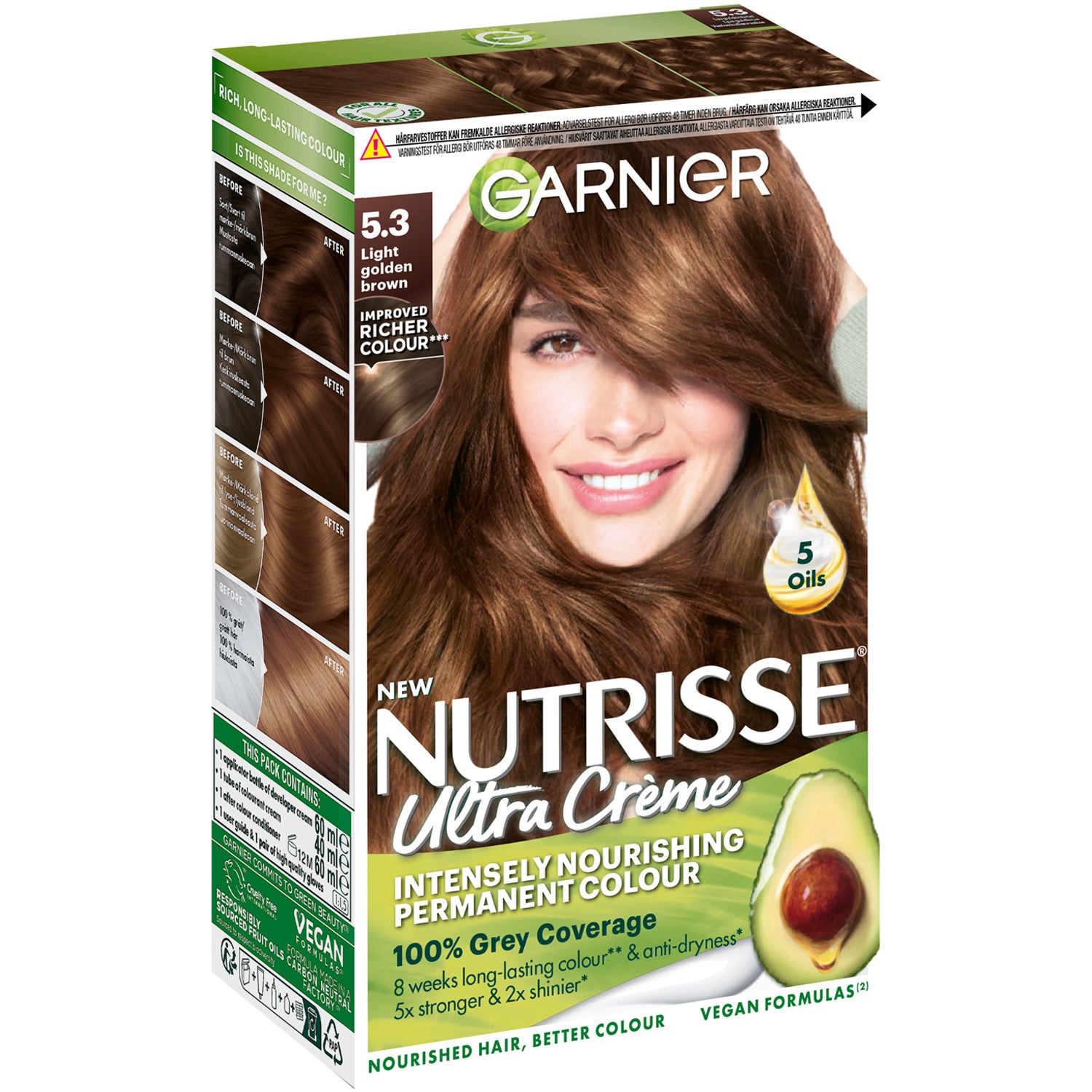 Garnier Nutrisse Cream 5.3/53 Light Golden Brown | Nordicfeel, image size:1500x1500