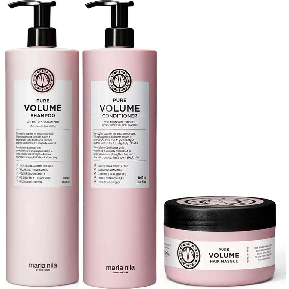 Pure Volume Trio Shampoo 1000ml, Conditioner 1000ml, Masque