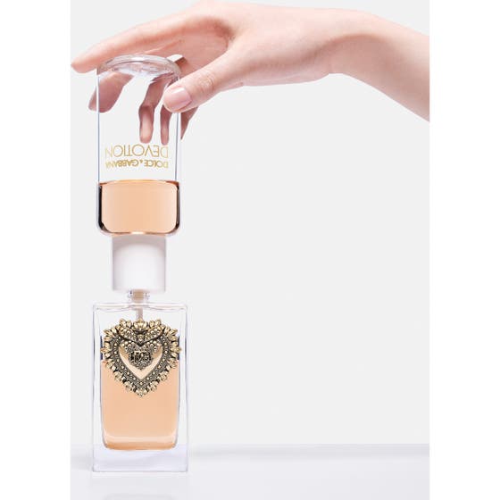 Dolce & Gabbana Devotion Eau de Parfum 150 ml refill damparfym som fyller på flaska med guldhjärta