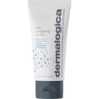Dermalogica Skin Smoothing Cream 100 ml fuktighetsgivende ansiktskrem i hvit tube med grått lokk og blått mønster