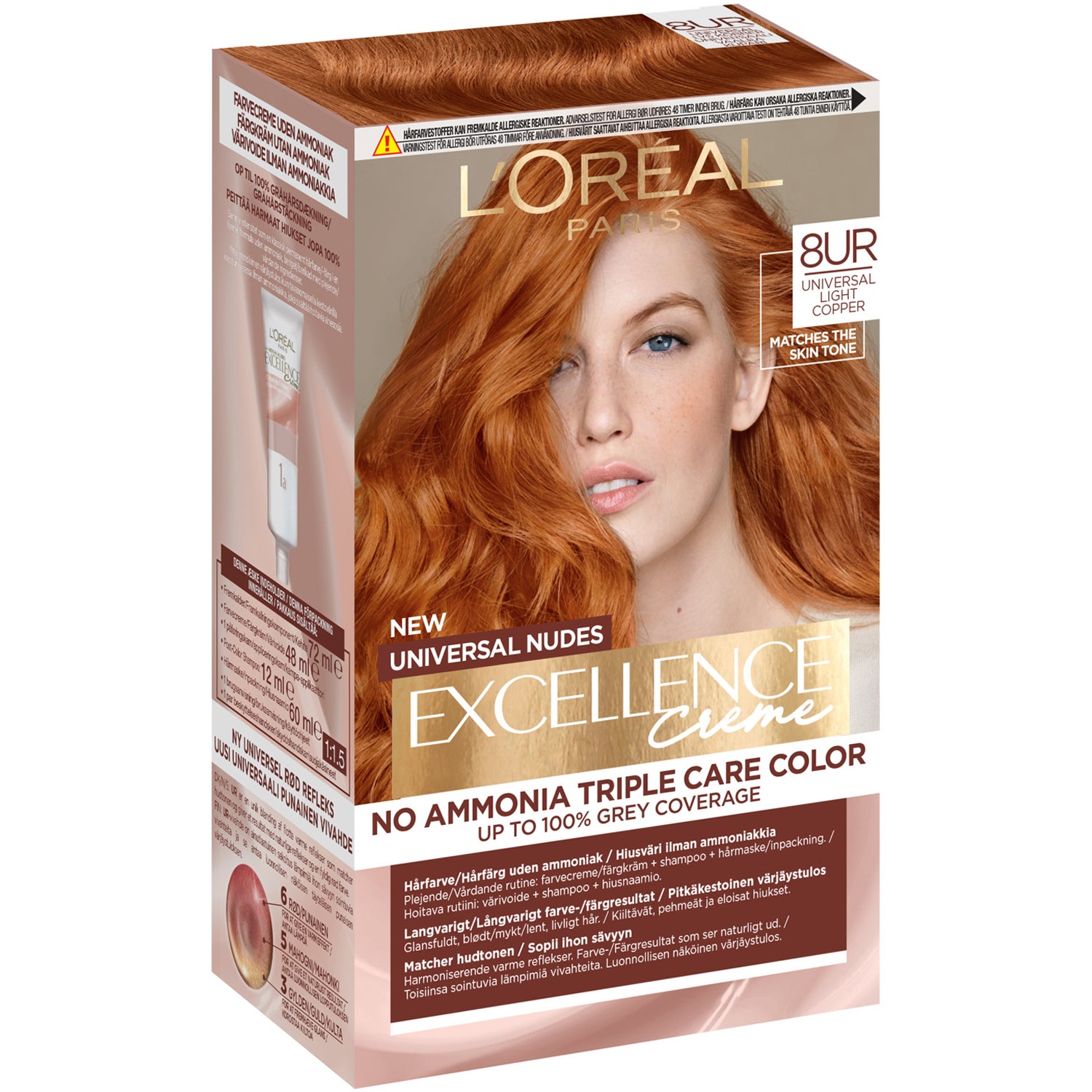 L'Oréal Paris Excellence Universal Nudes Light Copper 1 pcs | Nordicfeel, image size:1500x1500