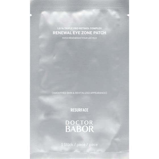 Doctor Babor Renewal Eye Zone Patches 5 stk øyemasker i sølvfarget eske med 1,8 % pro-retinol kompleks.