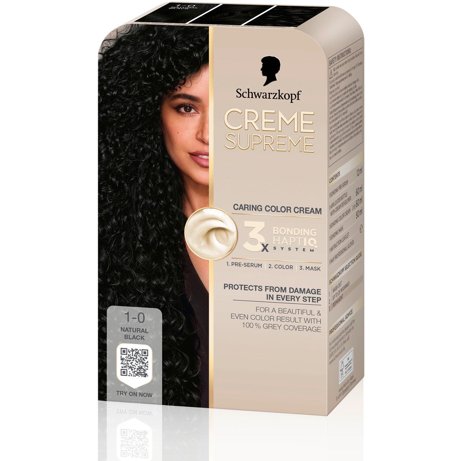 Schwarzkopf Creme Supreme 1-0 Natural Black - 1 pcs billede