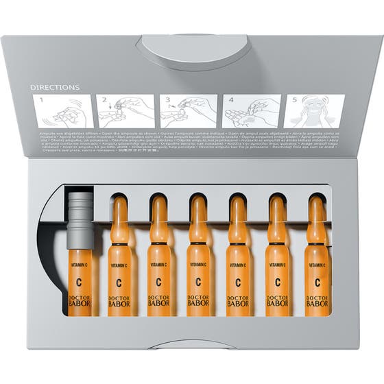 Babor Doctor Babor Radiance Ampoule 14 ml glødgivende serum med vitamin C i sølvgrå eske med preget ampulle