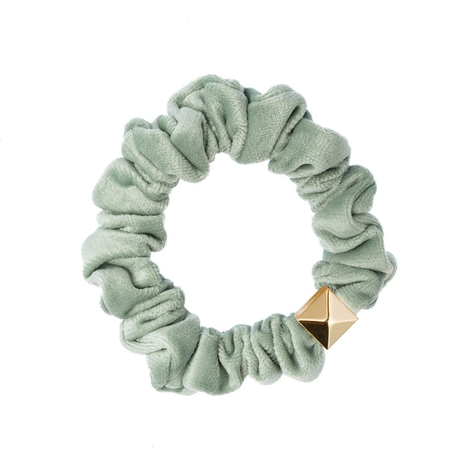 Dark Velvet Mini Scrunchie Aqua