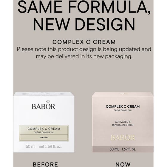 Babor Complex C Cream 50 ml styrkende dagkräm med vitamin C vist gjennom et nærbilde av en rosa blomst
