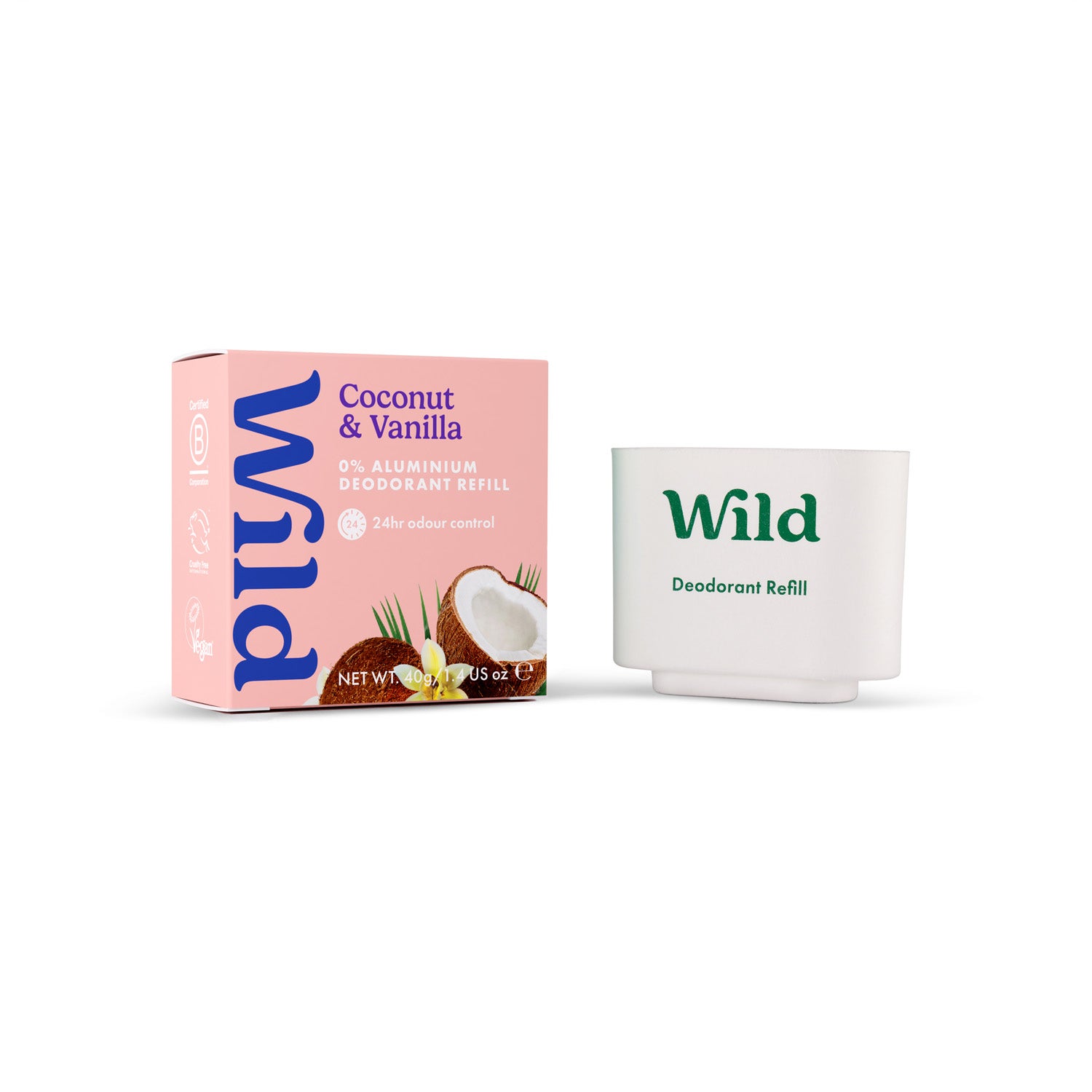 Wild Natural Deodorant Refill Coconut & Vanilla 40 g