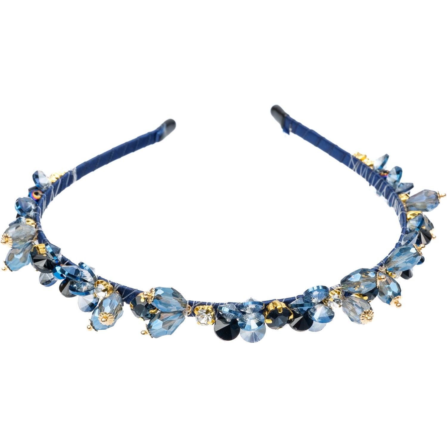 Dark Crystal Hair Band Navy Blue 1 pcs håraccessoarer dam