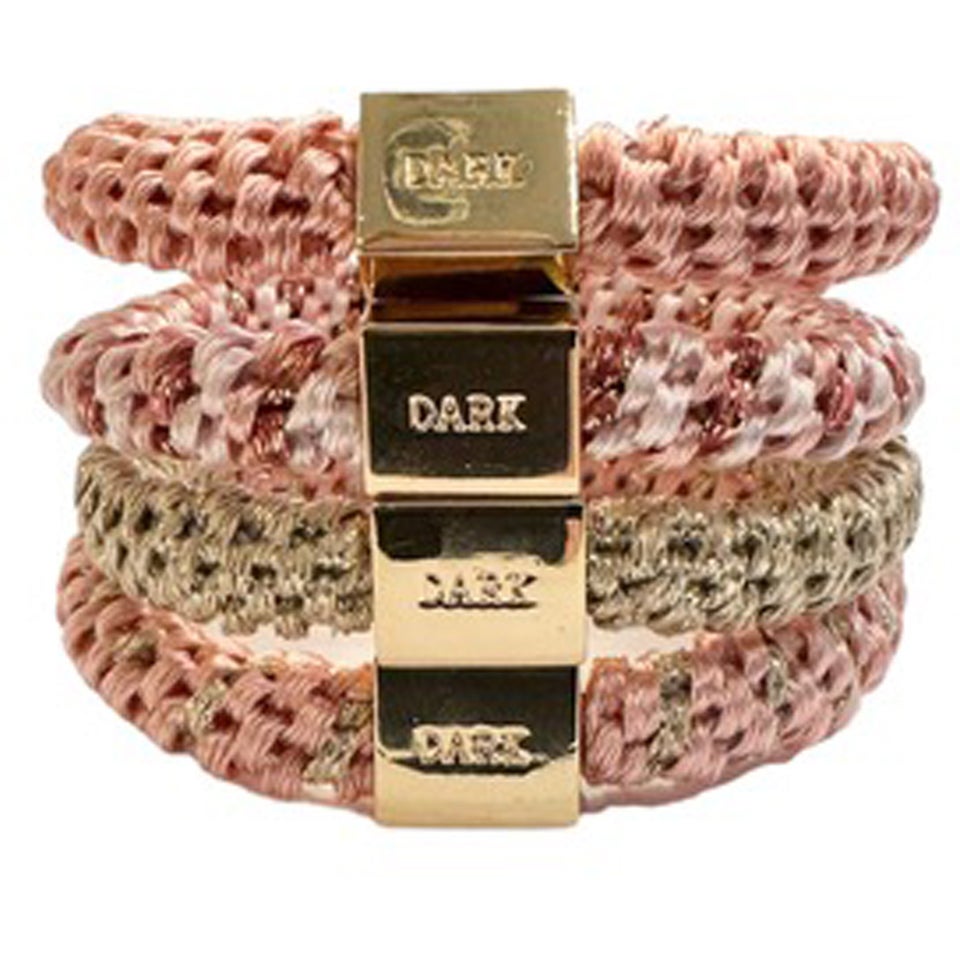 Fat Hair Ties 4 pk Combo Rose Mix W/Gold