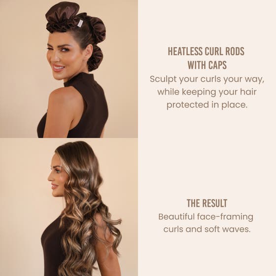 Heatless Curling Rods with Caps 3-Pack Set