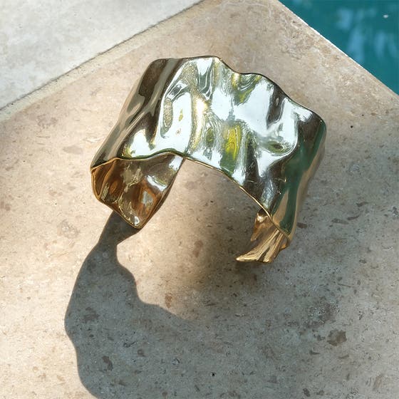 Sculptured Cuff Bracelet Gold