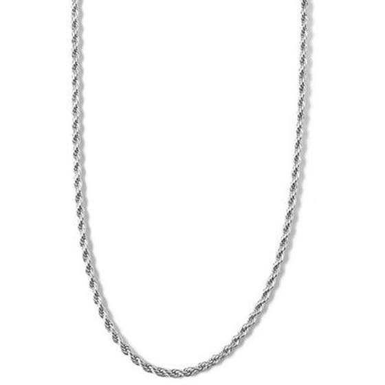 Rope Chain Necklace 18" Silver