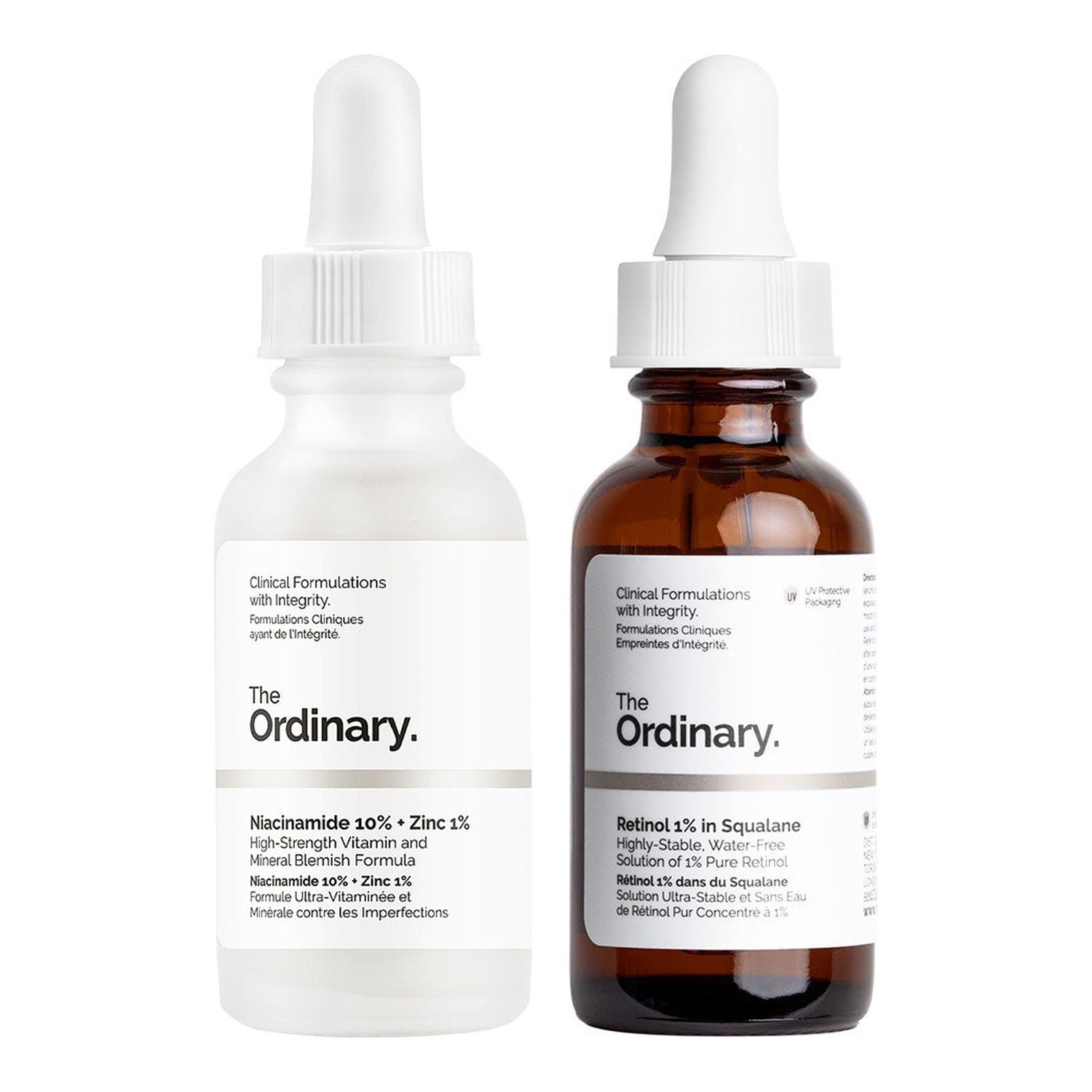 The Ordinary Niacinamide 10% + Zinc 1% & Retinol 1% in Squalane 2 x 30 ml - 60 ml