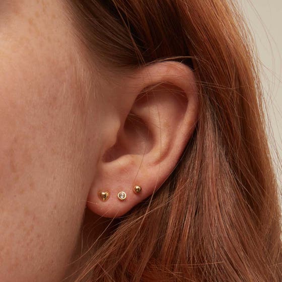 Swarovski Stud & Heart 3 Pack Ear Party