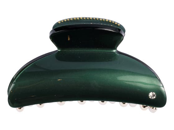 Hair Claw Clip With Swarovski Crystal Large Choclate Brown