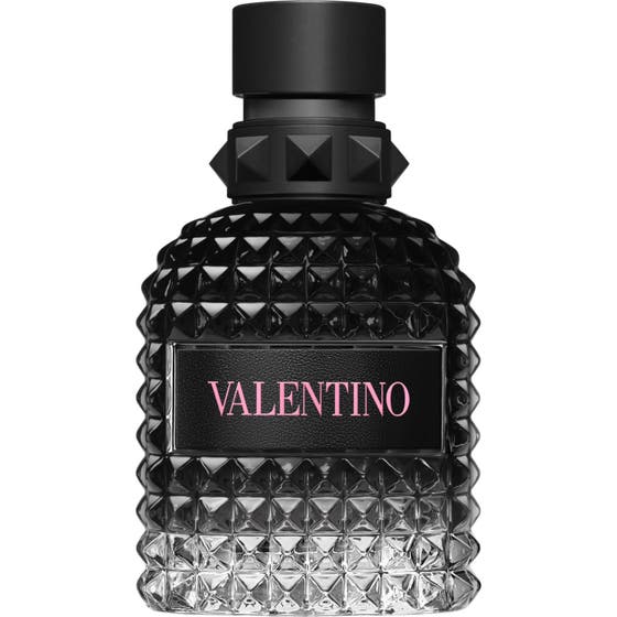 Valentino Born in Roma Uomo Eau de Toilette 50 ml herreparfyme i mørk glassflaske med nagler og sort kork
