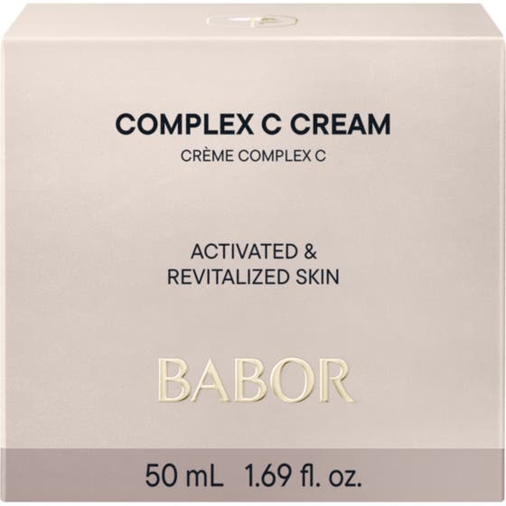 Babor Complex C Cream 50 ml vitaliserende ansiktskrem i hvit eske som gir huden ny energi og glød med vitamin C.