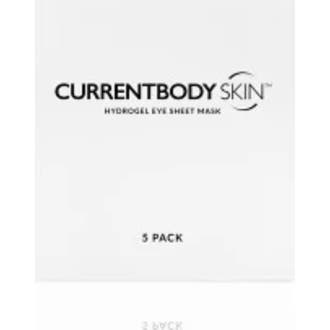 CurrentBody Skin Hydrogel Eye Mask 2g fuktighetsgivende øyemaske i en hvit rektangulær pose med svart tekst