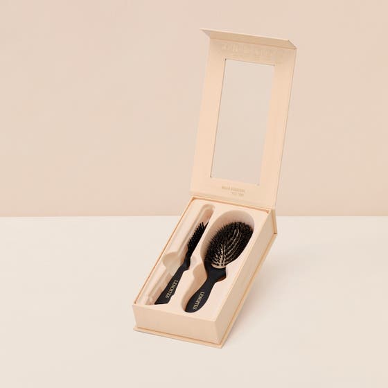 Wild Boar Hair Brush with Cleaning Tool